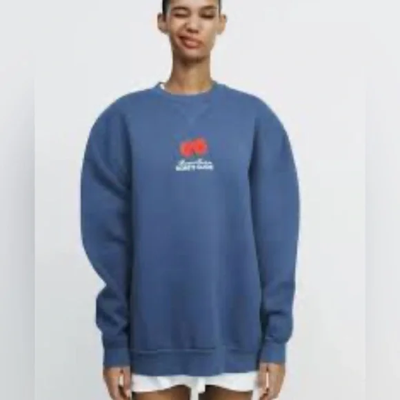 Zara Blue Crewneck Sweater size S - Picture 1 of 4